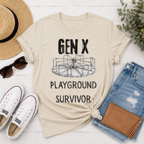 Gen X Playground Survivor Shirt, Funny Gen X T Shirt, Retro 80s Tee, Nostalgia Graphic Shirt, Sarcastic Generation X Shirt, Funny Childhood Tee