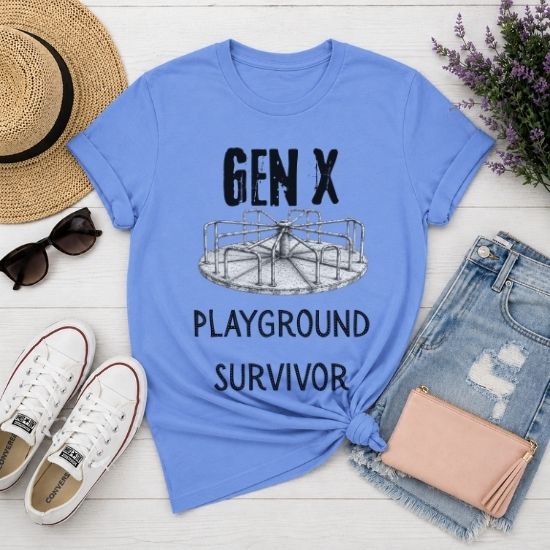 Gen X Playground Survivor Shirt, Funny Gen X T Shirt, Retro 80s Tee, Nostalgia Graphic Shirt, Sarcastic Generation X Shirt, Funny Childhood Tee
