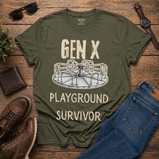 Gen X Playground Survivor Shirt, Funny Gen X T Shirt, Retro 80s Tee, Nostalgia Graphic Shirt, Sarcastic Generation X Shirt, Funny Childhood Tee