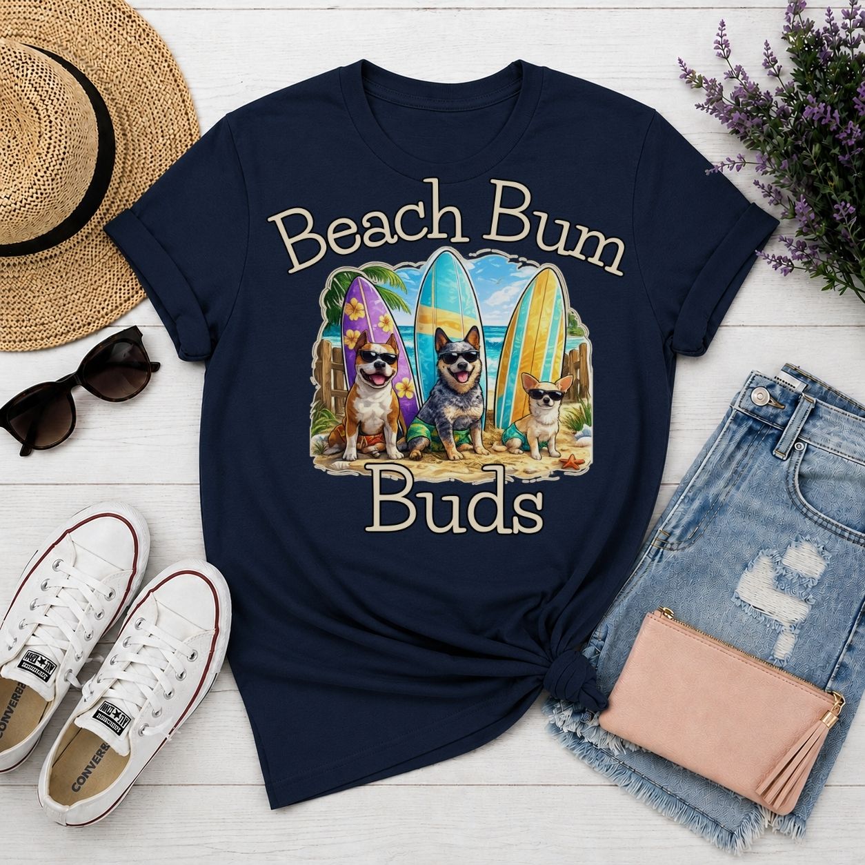 Beach Bum Buds Shirt, Funny Dog Beach T Shirt, Summer Dog Lover Tee, Surfing Dogs Graphic Shirt, Beach Vacation Shirt, Coastal Dog Gift