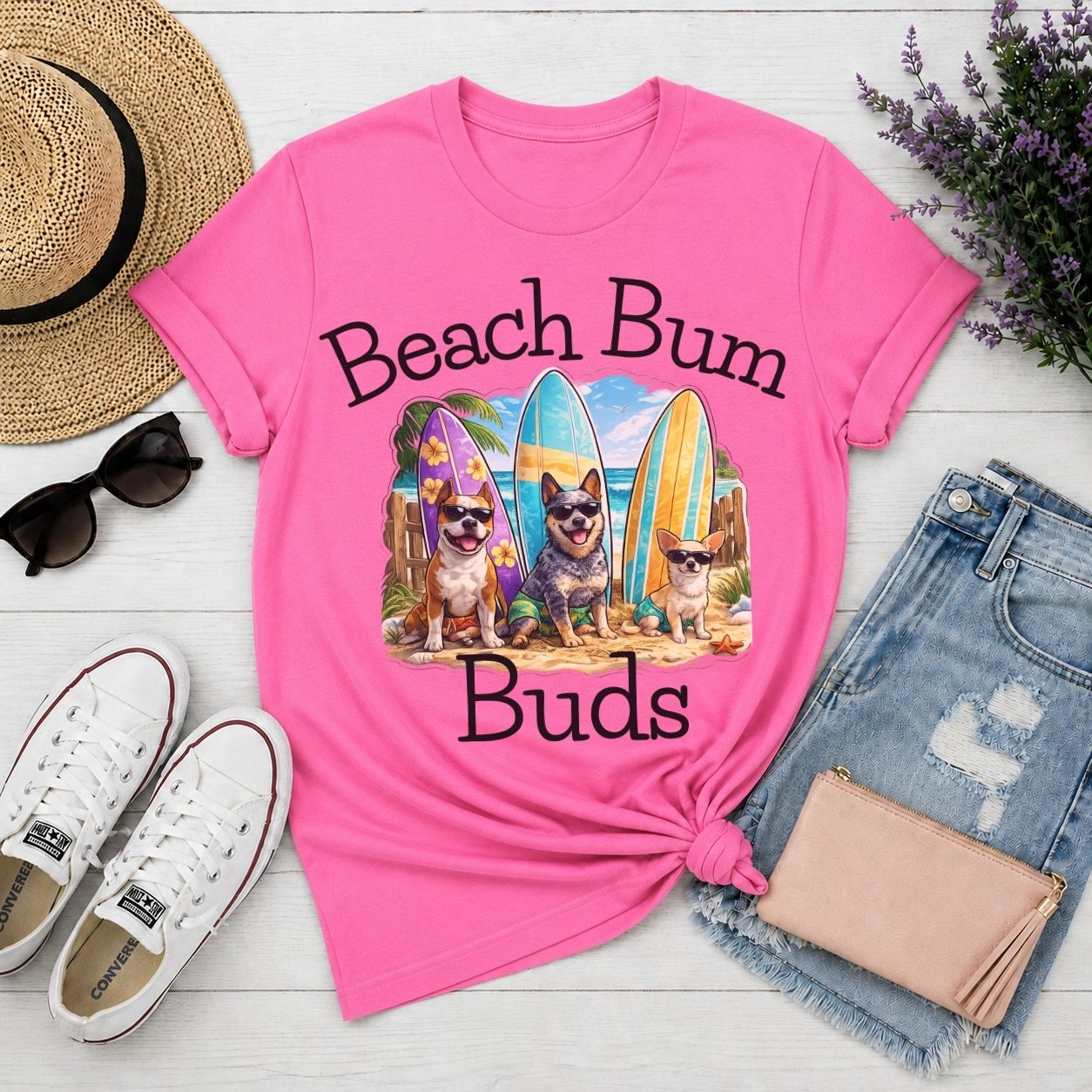 Beach Bum Buds Shirt, Funny Dog Beach T Shirt, Summer Dog Lover Tee, Surfing Dogs Graphic Shirt, Beach Vacation Shirt, Coastal Dog Gift