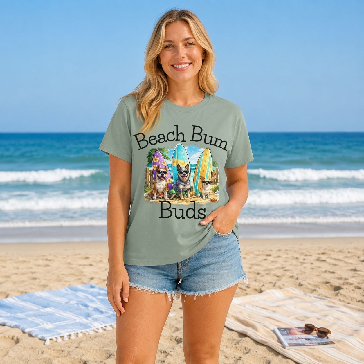 Beach Bum Buds Shirt, Funny Dog Beach T Shirt, Summer Dog Lover Tee, Surfing Dogs Graphic Shirt, Beach Vacation Shirt, Coastal Dog Gift
