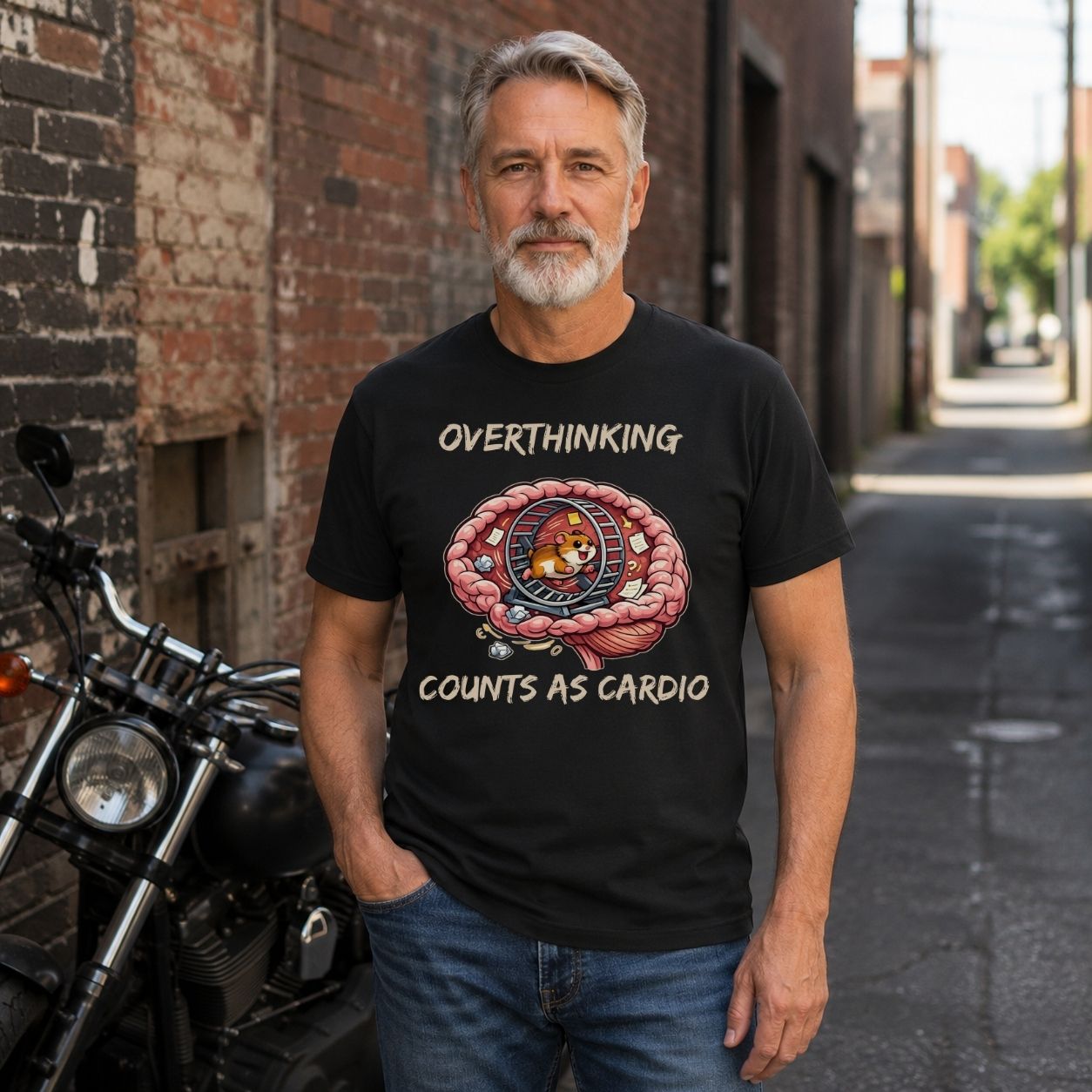 Overthinking Counts As Cardio Shirt Funny Hamster T Shirt Overthinker Gift Introvert Humor Tee Anxiety Humor Graphic Shirt