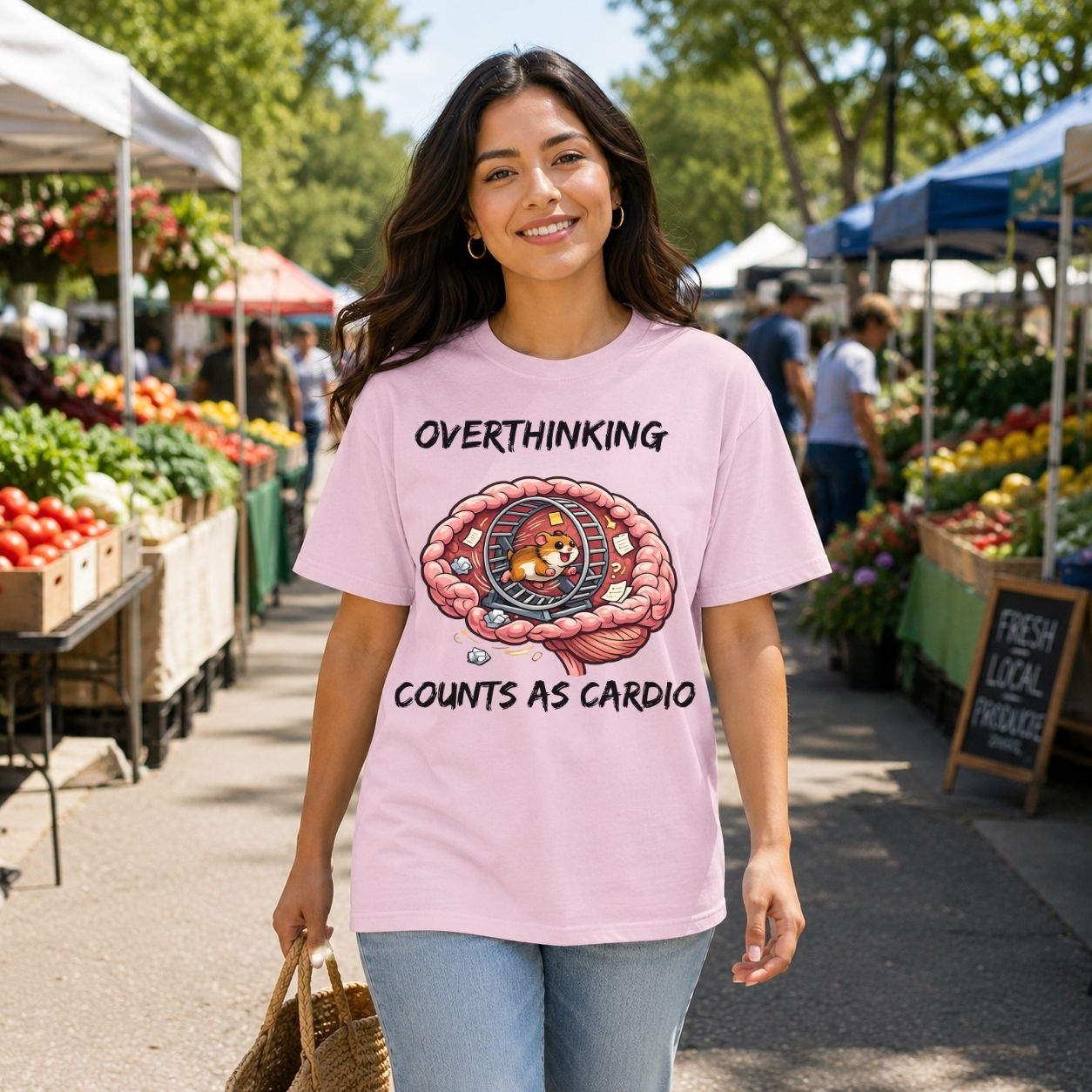 Overthinking Counts As Cardio Shirt Funny Hamster T Shirt Overthinker Gift Introvert Humor Tee Anxiety Humor Graphic Shirt