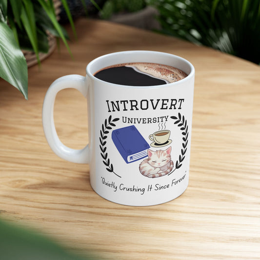 Introvert University Mug – Personalized Funny Coffee Gift
