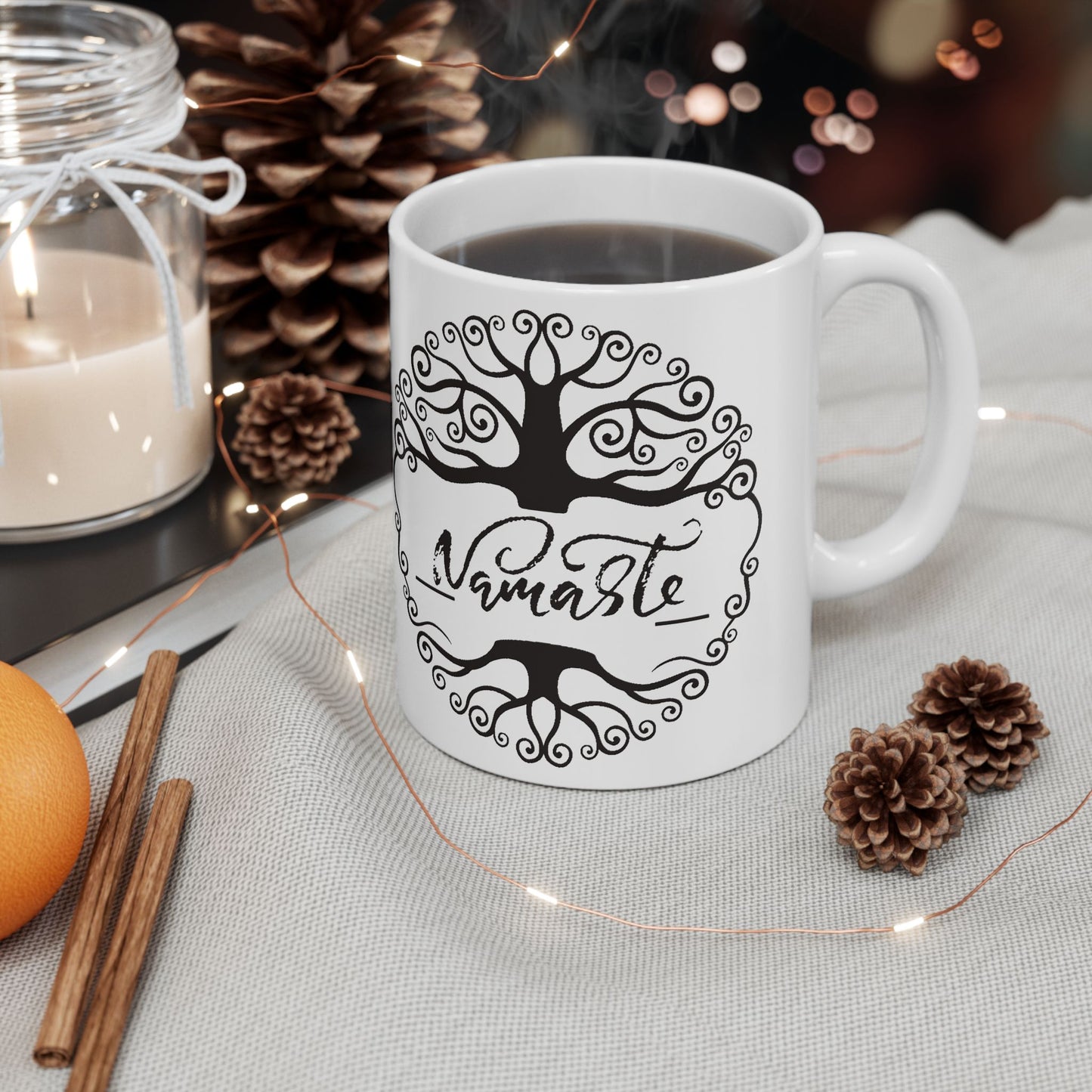 Namaste Tree of Life Mug – Yoga & Mindfulness Coffee Cup | Zen Spiritual Gift