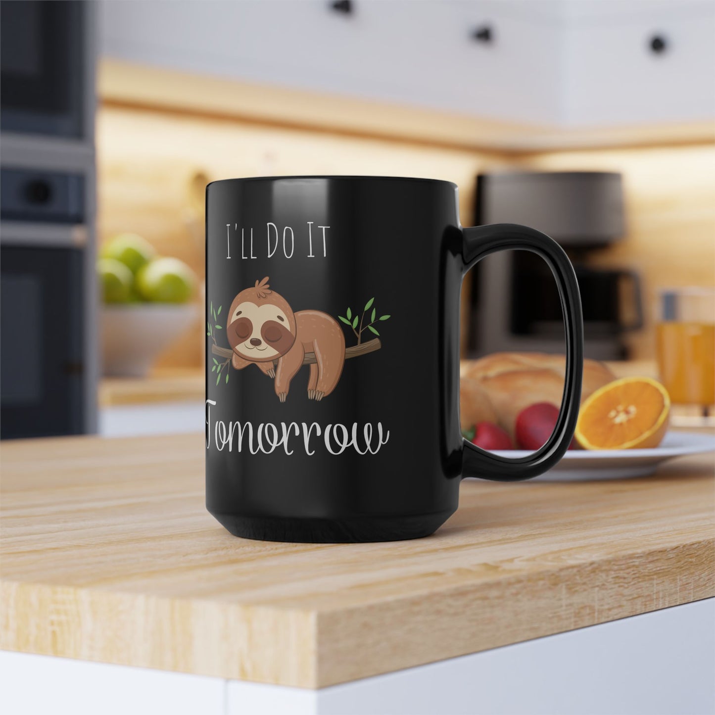 “I’ll Do It Tomorrow” Sloth Coffee Mug – Funny Lazy Sloth Ceramic Cup for Procrastinators