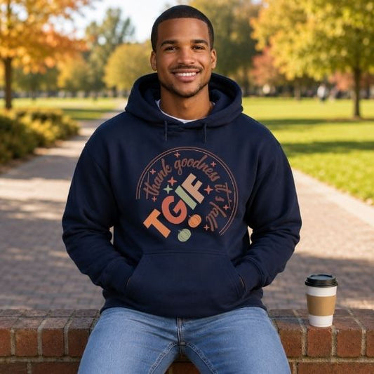 Autumn Vibes Hoodie TGIF Thank Goodness It's Fall Sweatshirt Gift For Autumn Fall Vibes Shirt