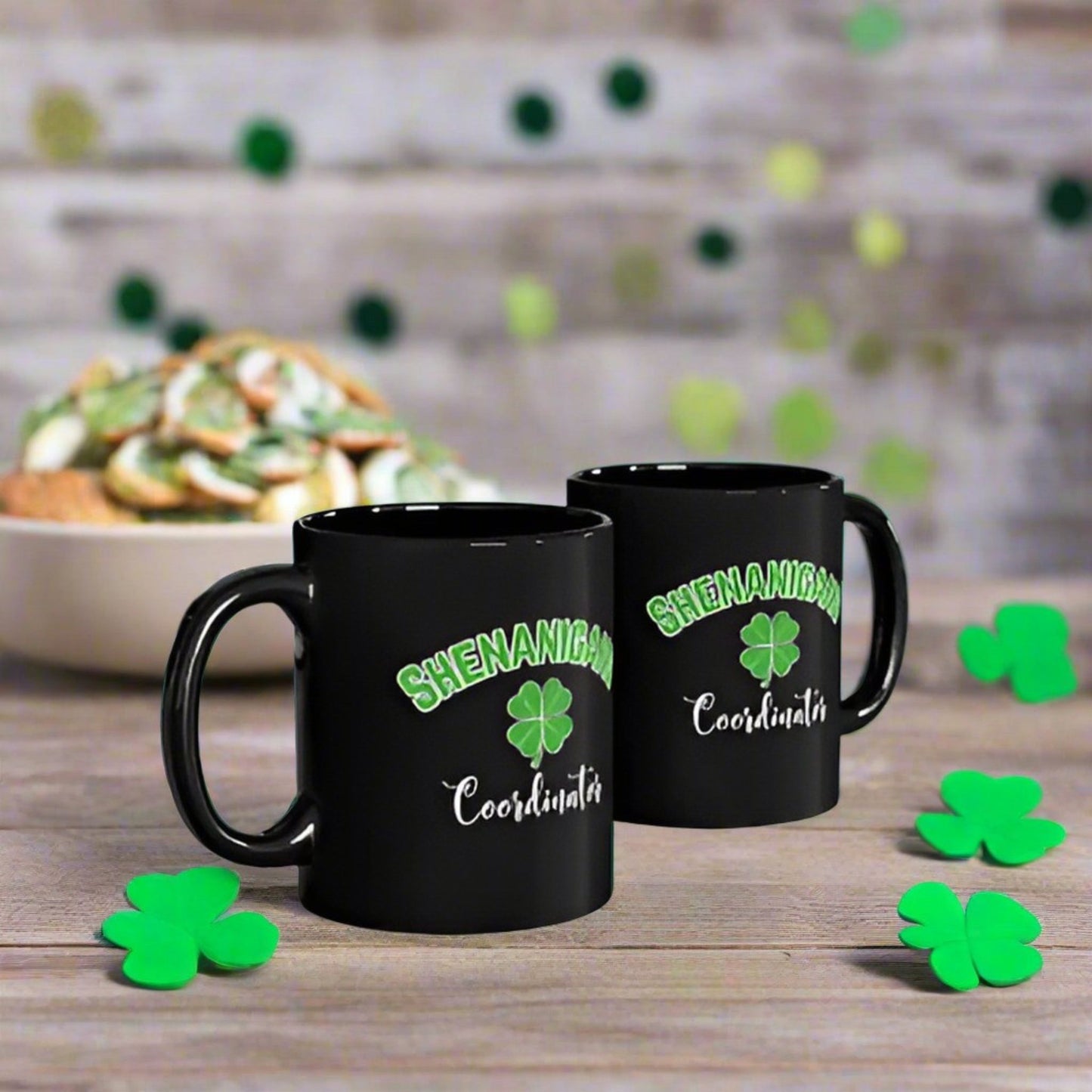 Shenanigans Coordinator Mug - Funny St. Patrick's Day Coffee Cup with Shamrock Design - Perfect Gift for Leprechaun Lovers & Holiday Humor